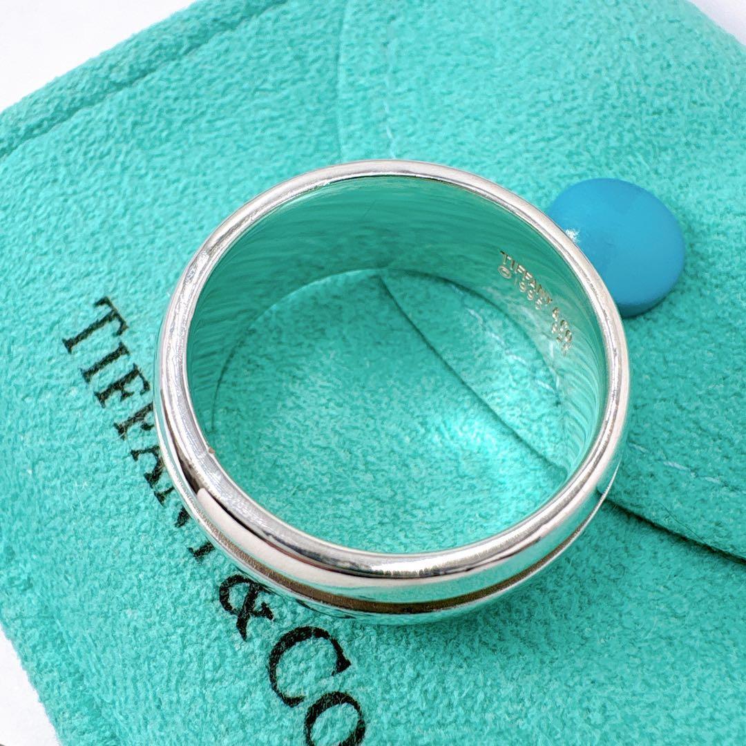 美品 オールドティファニー グルーヴ ダブルライン リング 21号 シルバー