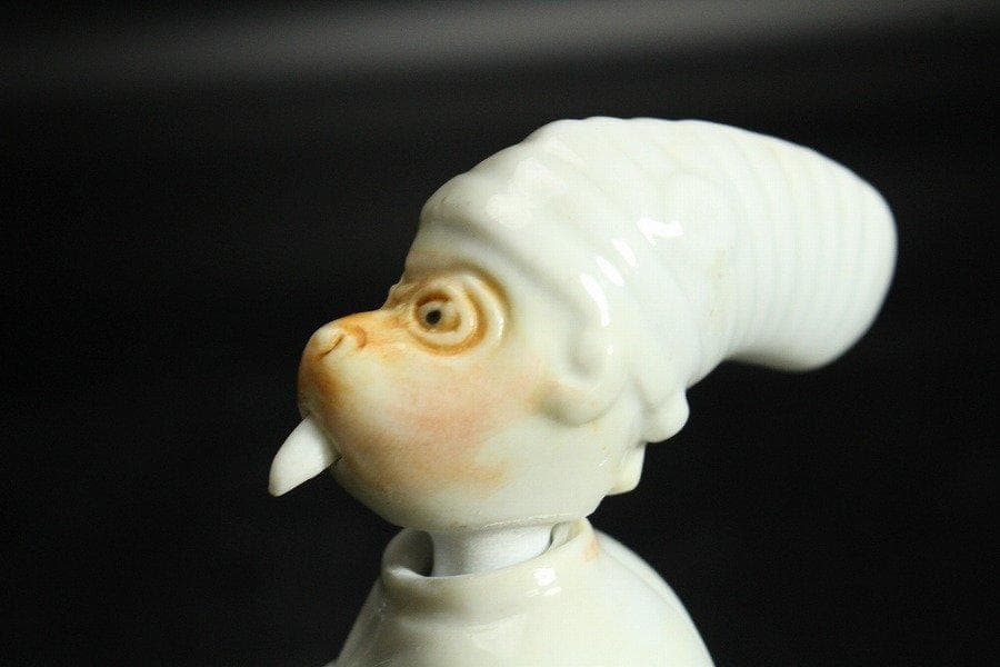 古平戸 猿 首振り 舌出し 人形 高11.5cm 希少 旧家蔵出