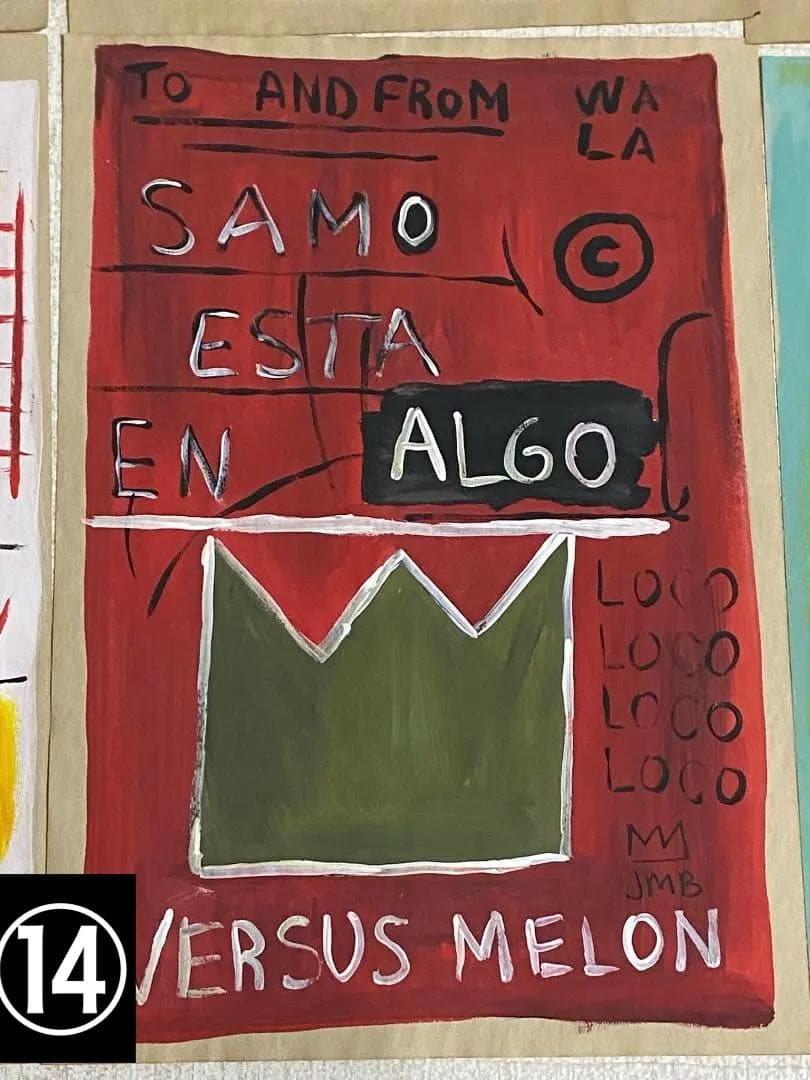 【まとめ売り8枚】模写 肉筆 サインあり ジャン・ミシェル・バスキア 油彩