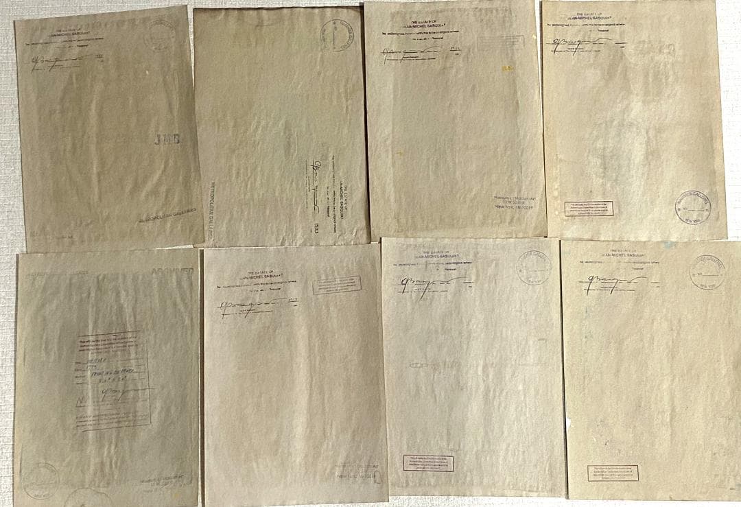 【まとめ売り8枚】模写 肉筆 サインあり ジャン・ミシェル・バスキア 油彩