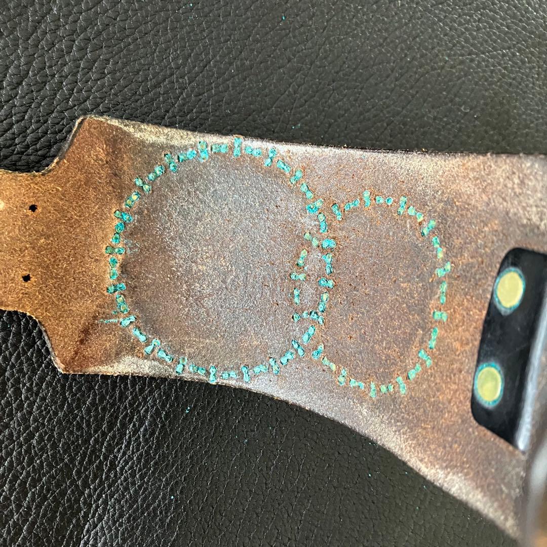 WOLF'SHEAD ウルフズヘッド 70mmサークルスタッズ ブレスレット 茶