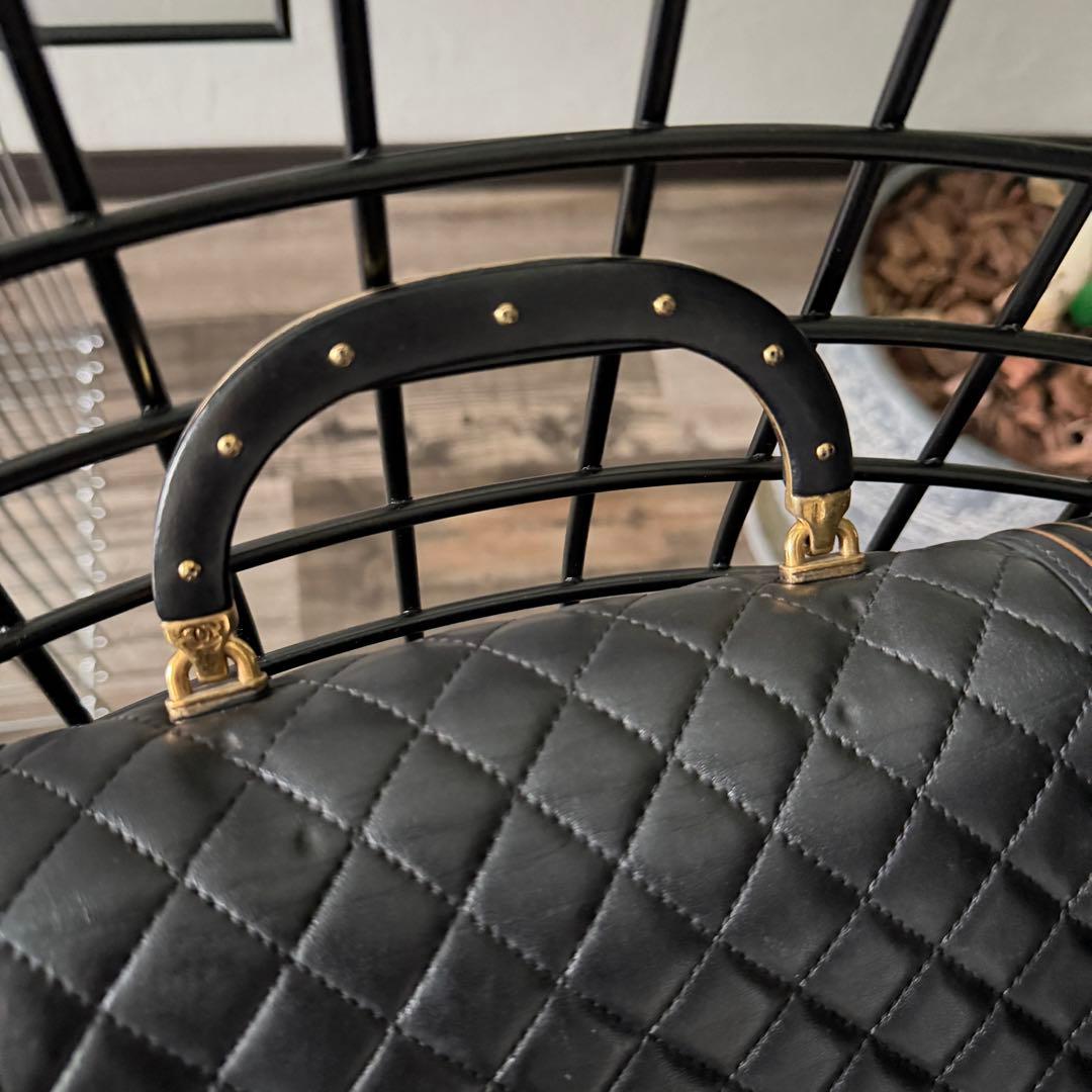 CHANEL ボーイシャネル トップハンドル チェーンショルダーバッグ ブラック