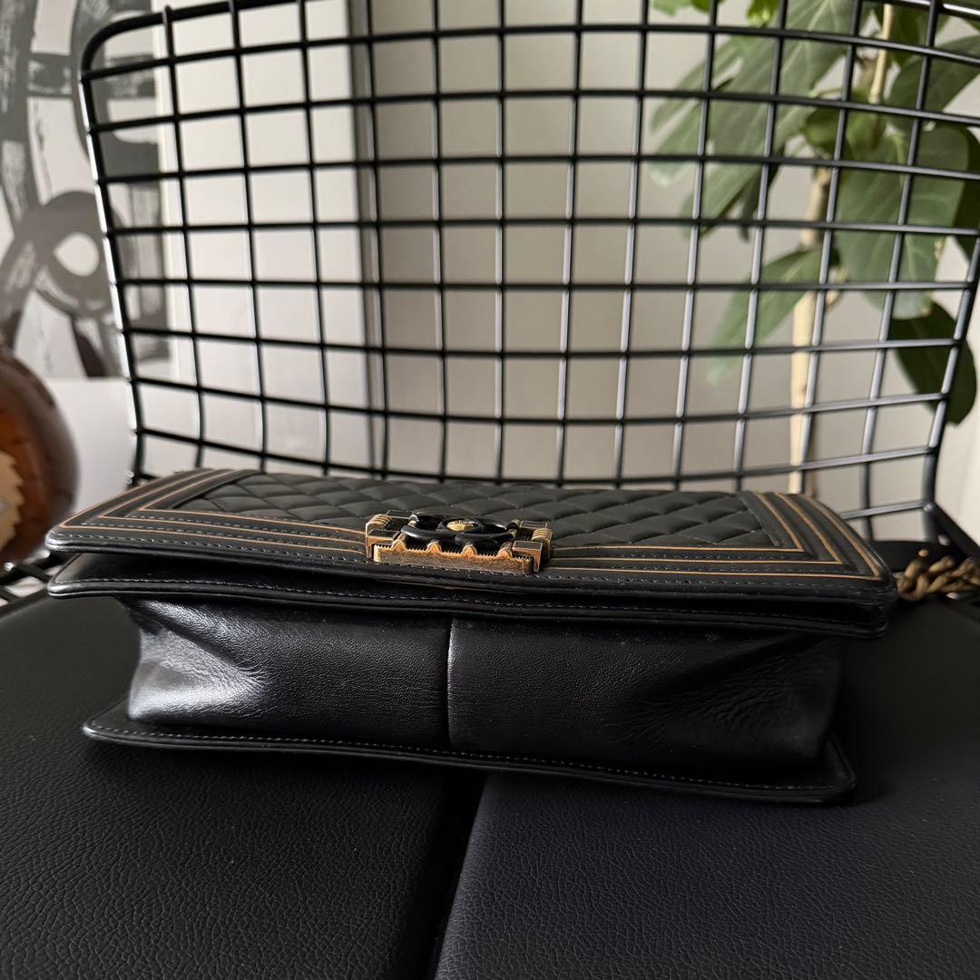 CHANEL ボーイシャネル トップハンドル チェーンショルダーバッグ ブラック