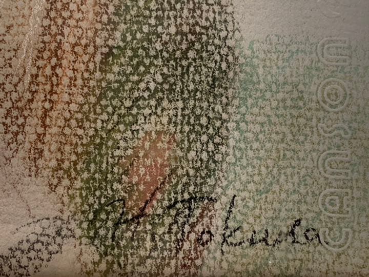 大幅値下げ！徳田宏行「みつめる」絵画　1938年　10号　パステル　額縁付