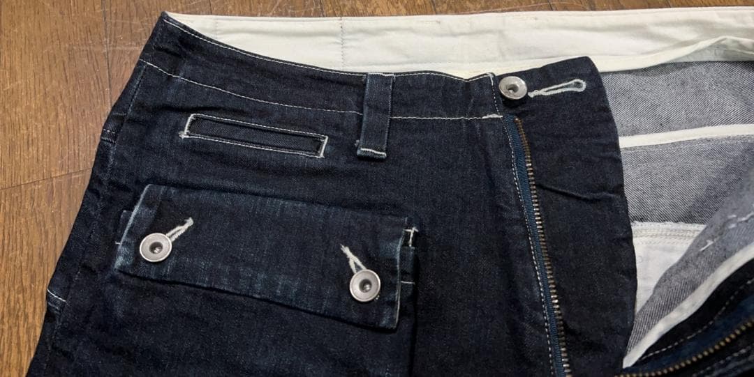 ＊ネイタルデザイン G55 濃紺 フラップ サルエル デニムパンツ W32