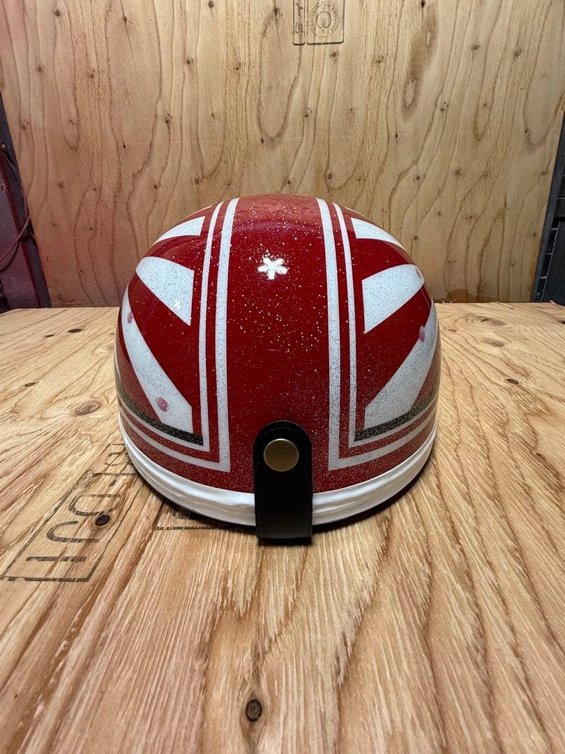 富士山　桜　紅白　虹色ラメ仕上げ　コルク半