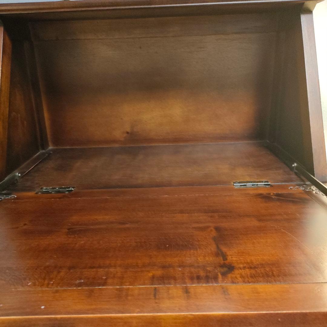 花彫刻 ライティングビューロー デスク アンティーク調アジアン家具