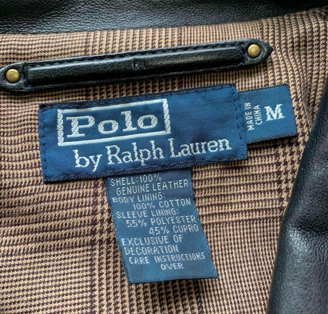 【極上】ポロラルフローレン　スイングトップ レザージャケット　ブラック