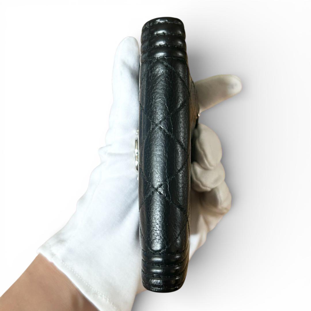 【美品】CHANEL ボーイシャネル　三つ折り　財布マトラッセ　22番台