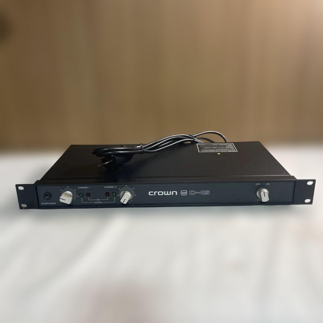 【動作未確認/希少】Crown D-45 パワーアンプ 海外プラグ ジャンク