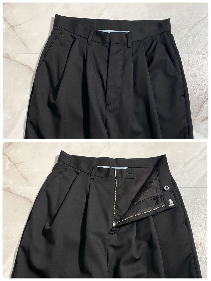 A16474 美品 ドゥルカマラ よそいきオーバータックパンツ サルエル 黒 0