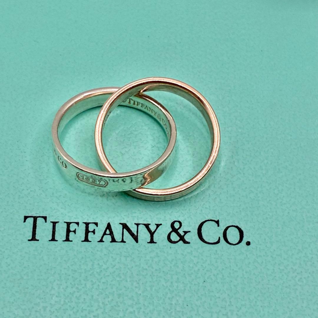 【希少】ティファニー　7号　インターロッキング　リング　シルバー×ルベドメタル