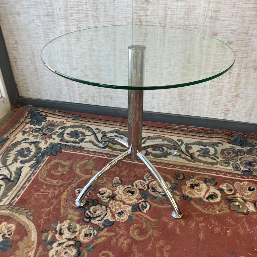 北欧レトロ ガラステーブル バーテーブル ラウンドテーブル ダイニングテーブル