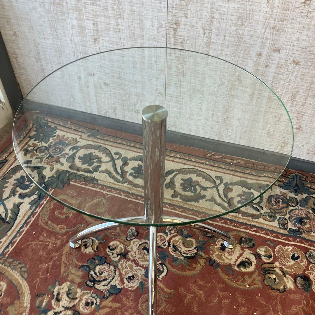 北欧レトロ ガラステーブル バーテーブル ラウンドテーブル ダイニングテーブル