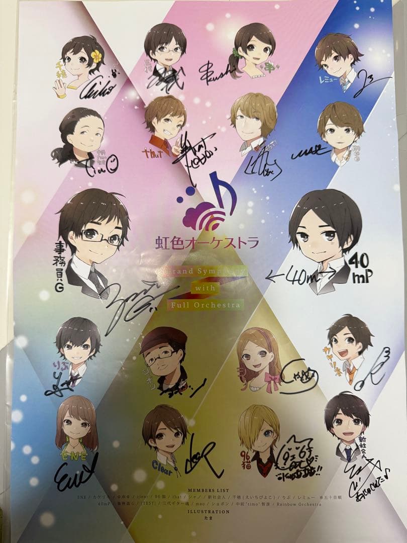 虹色オーケストラ　出演者全員　直筆サイン入りA3ポスター