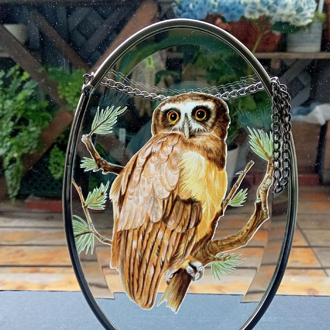 ライフォード社ステンドグラス ふくろう 梟フクロウ /グラスマスターズ トロント