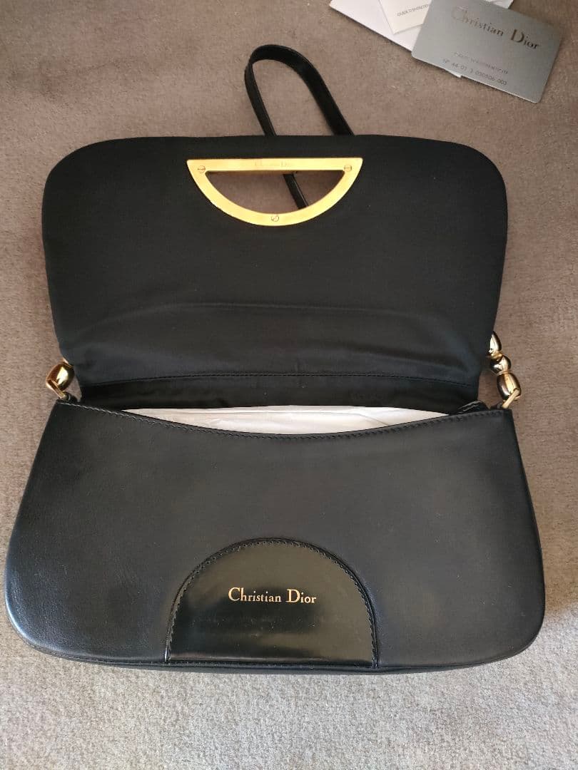 美品／希少です！　クリスチャンディオール　マリスパール　トロッター　レザー　黒