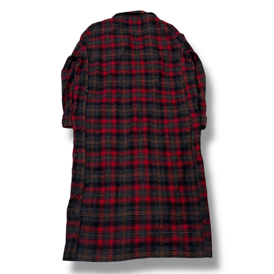 【40s】PENDLETON タータンチェック柄 ガウン ノーカラーコート L
