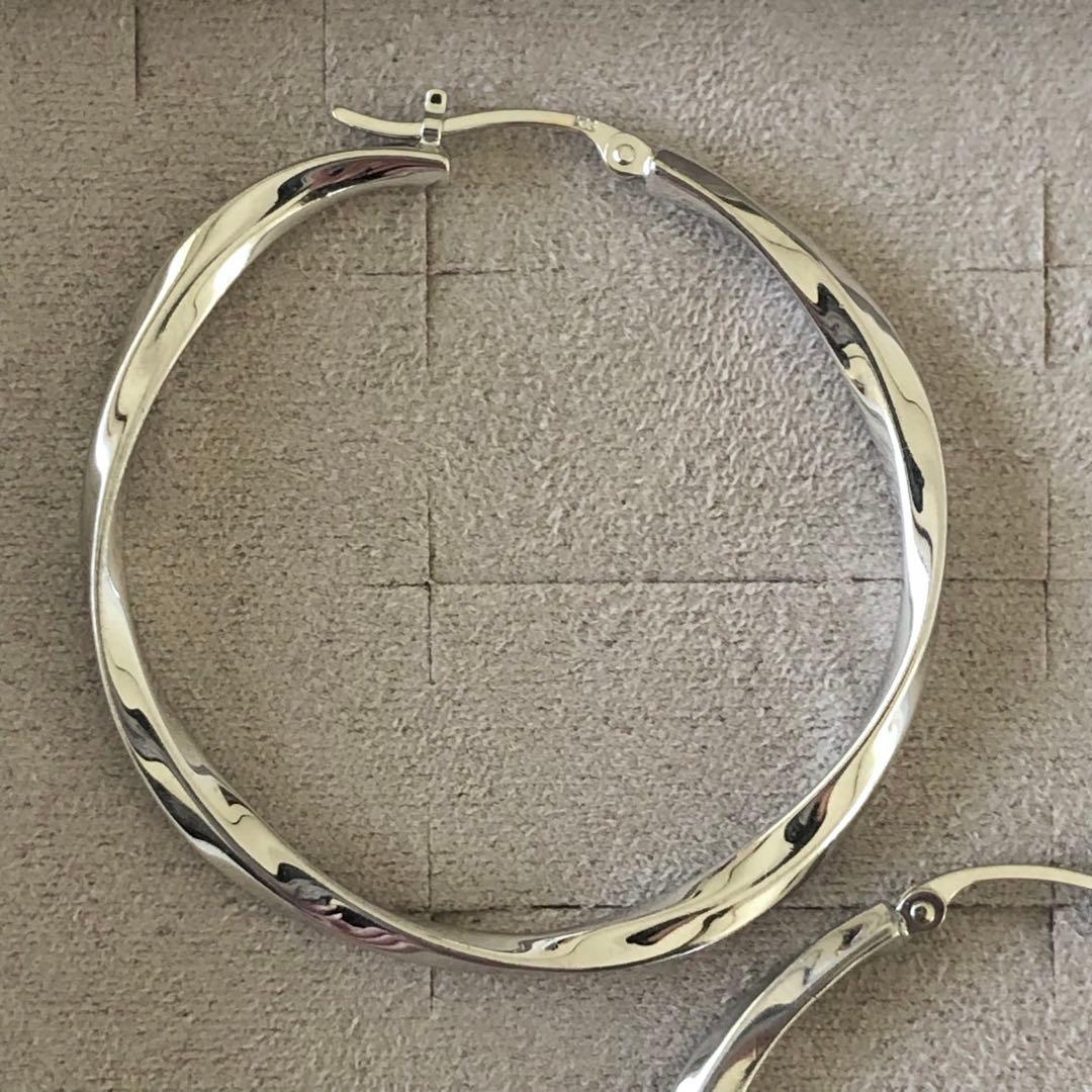 ジジ ete エテ フープピアス M プラチナム 本体925 ポストK18