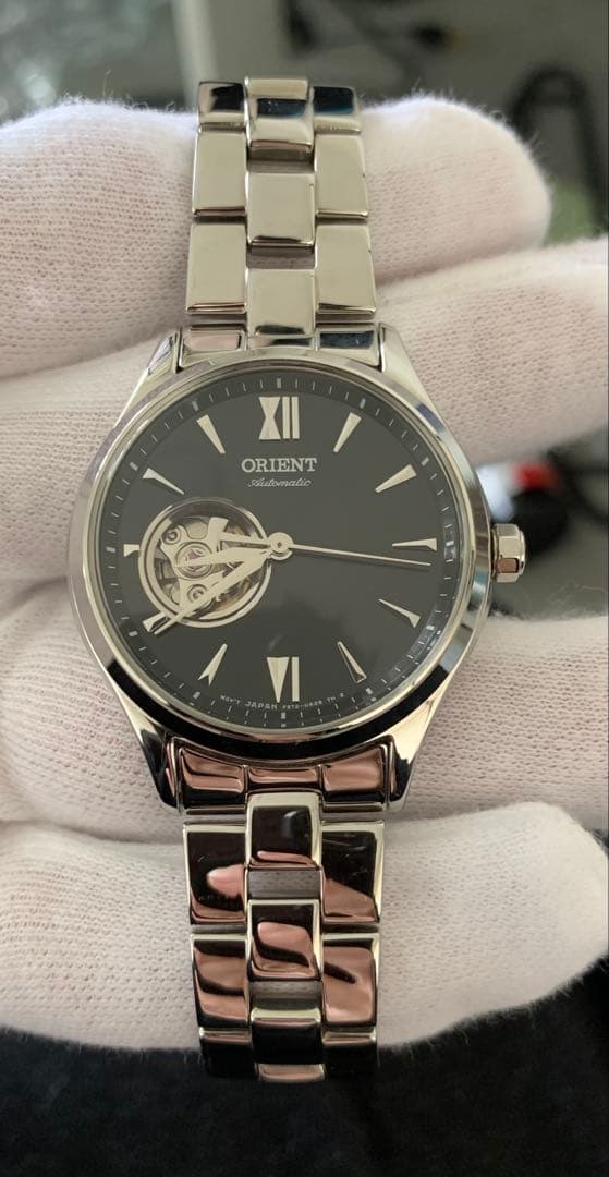 [美品]ORIENT オートマチック オープンハート メンズ 自動巻き 腕時計