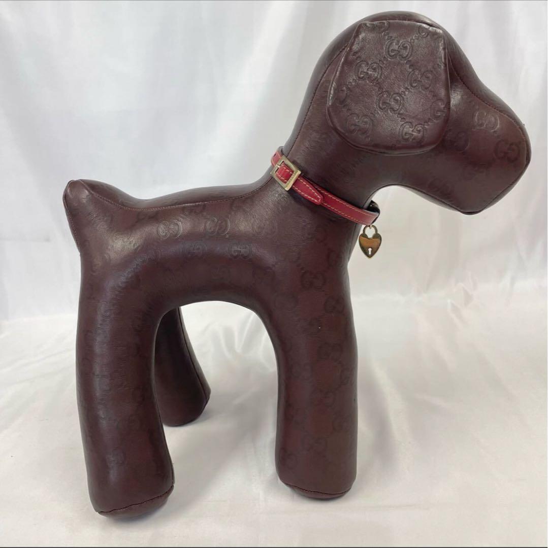 DN-A0580　GUCCI　グッチ　犬　シマ　ぬいぐるみ　ブラウン