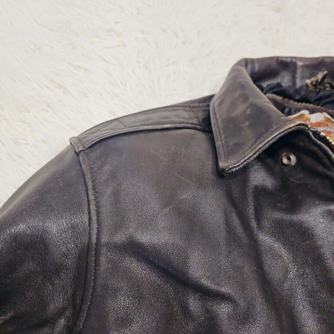 ハーレーダビッドソン レザージャケット 90s シングル 本革 モーターサイクル