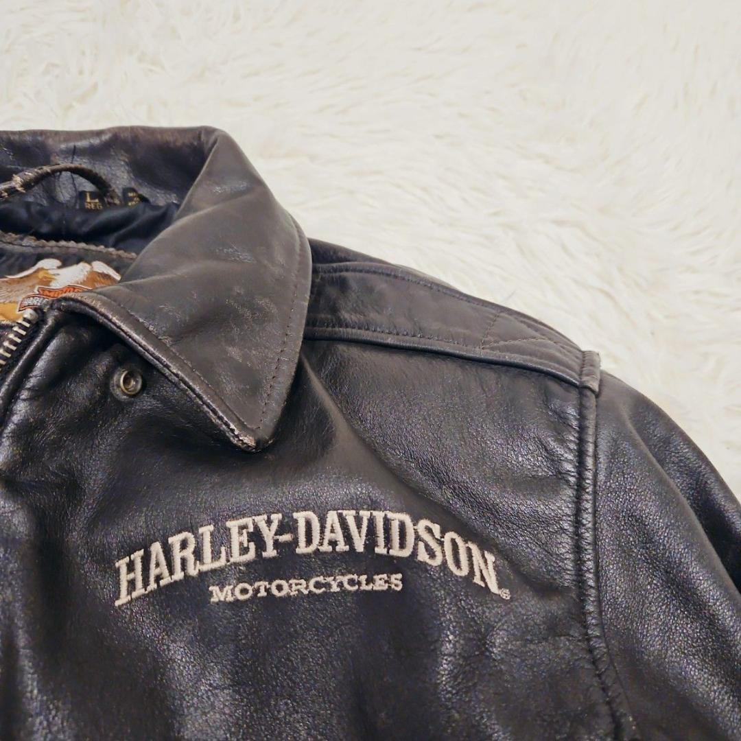 ハーレーダビッドソン レザージャケット 90s シングル 本革 モーターサイクル