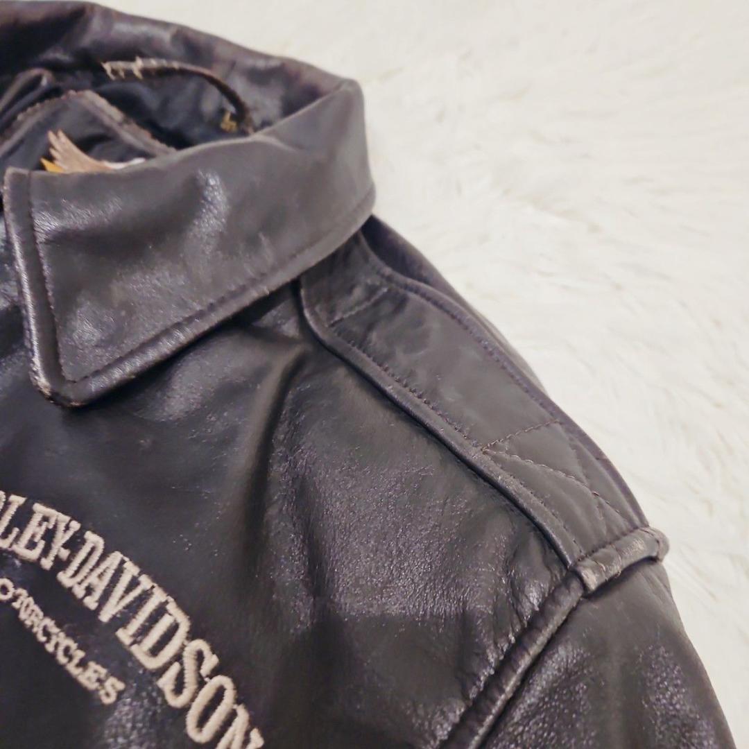 ハーレーダビッドソン レザージャケット 90s シングル 本革 モーターサイクル