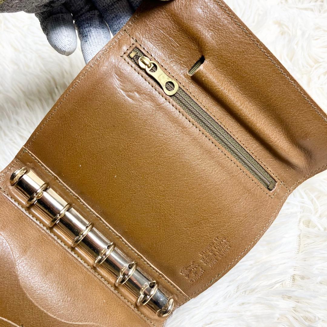 イルビゾンテ システム手帳 レザー ファスナー収納付き