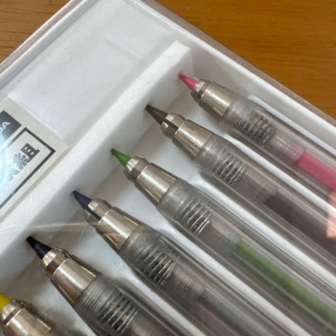 新品 廃盤 UCHIDA ウチダ カラー 芯ホルダー 12本セット クリア 透明