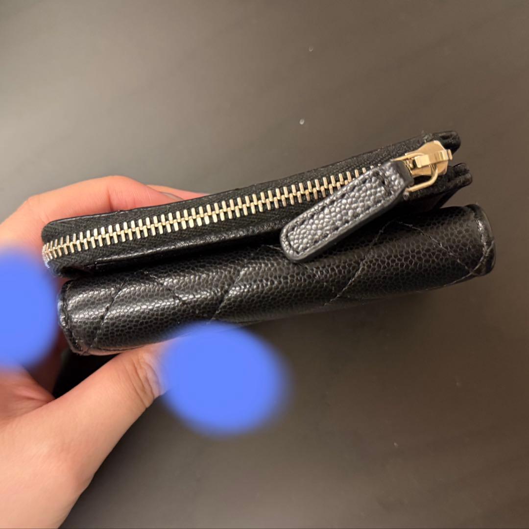 CHANEL ブラック レザー 財布