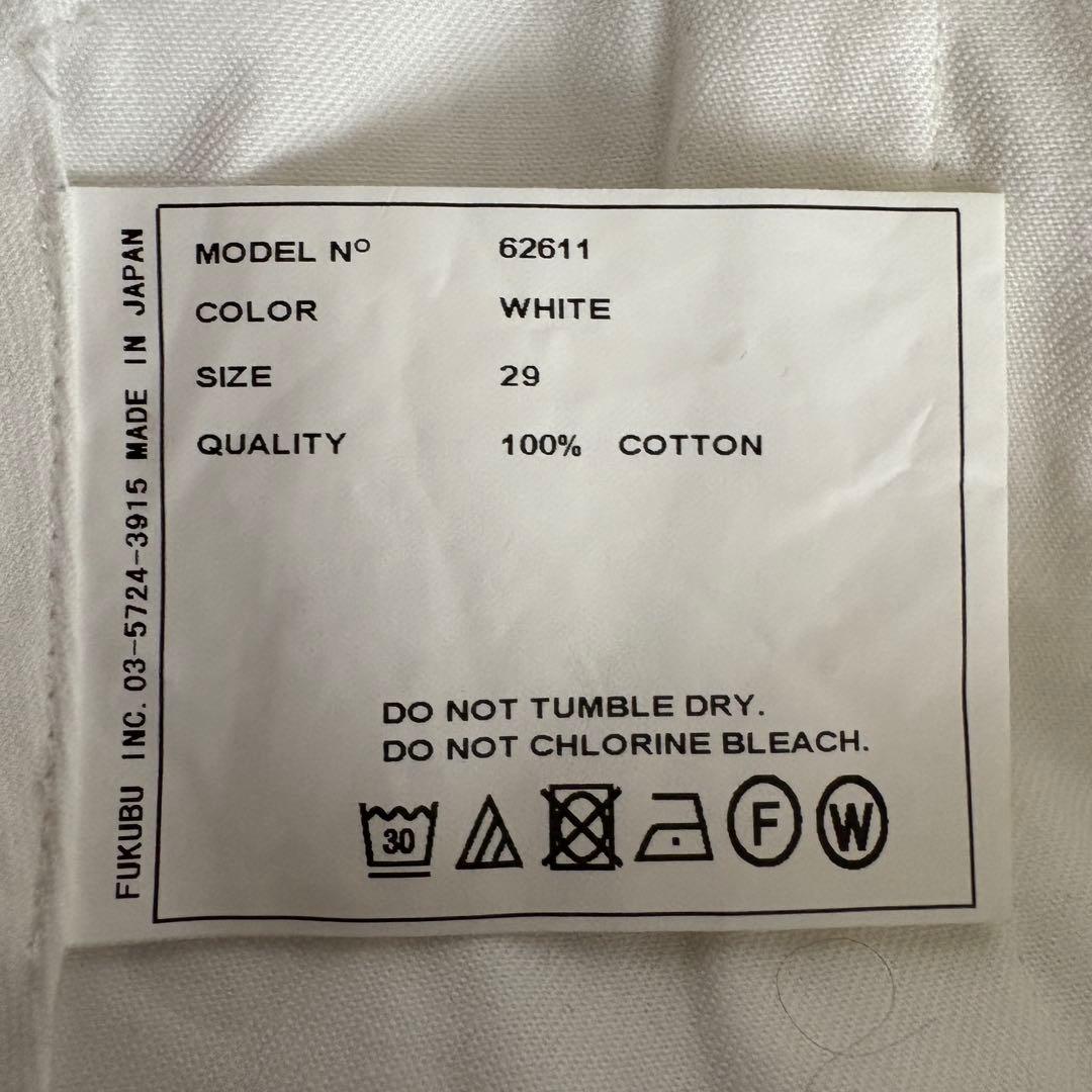 YAECA チノクロス ワイドテーパードパンツ 白29 上質コットン 日本製