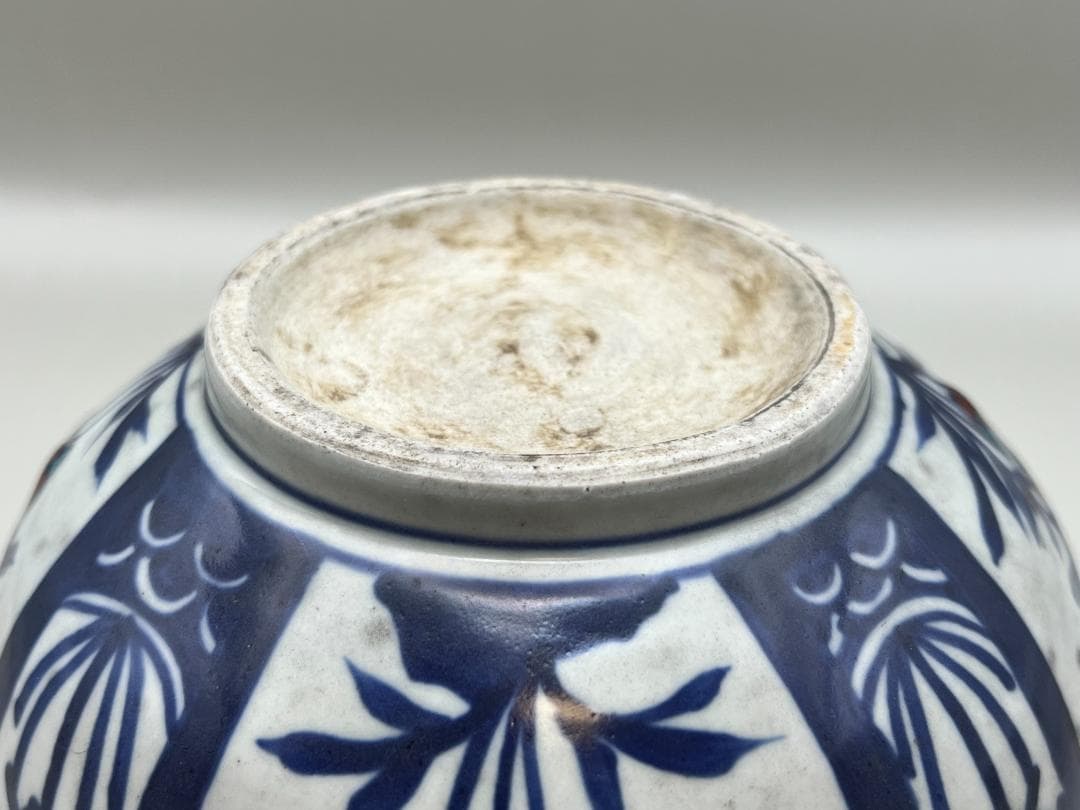 【海】中国美術　清代早期　青花釉裏桃文大碗　骨董品 時代品 美術品