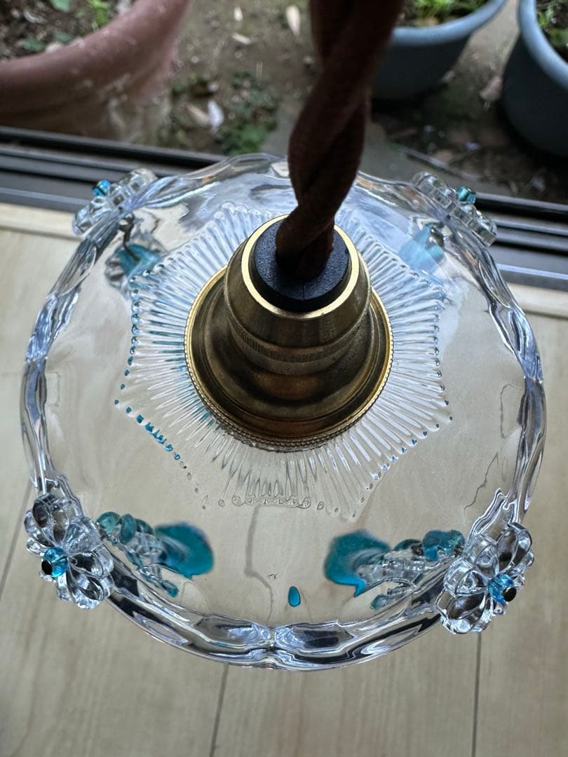 20's フランス アンティーク ブルームラーノガラスの可愛いミニシャンデリア