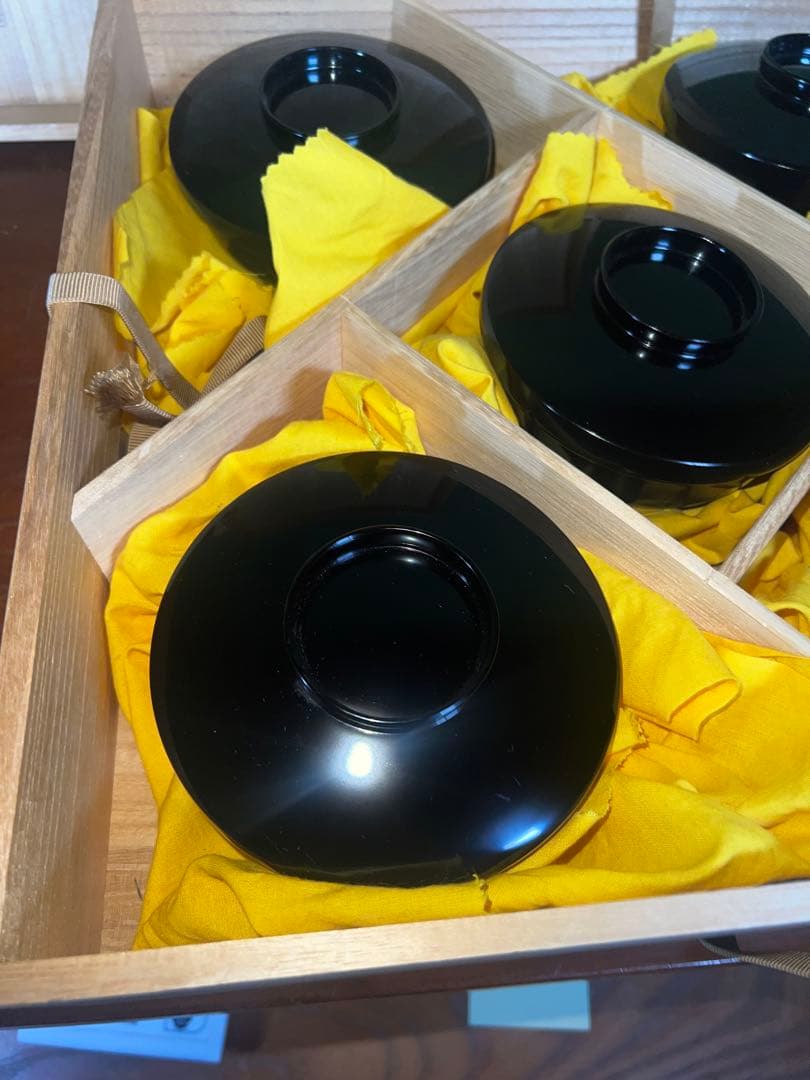 51 高級輪島塗 茶平一斎 作 平椀 5客