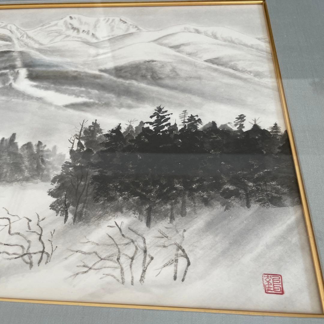 墨絵　額縁入り