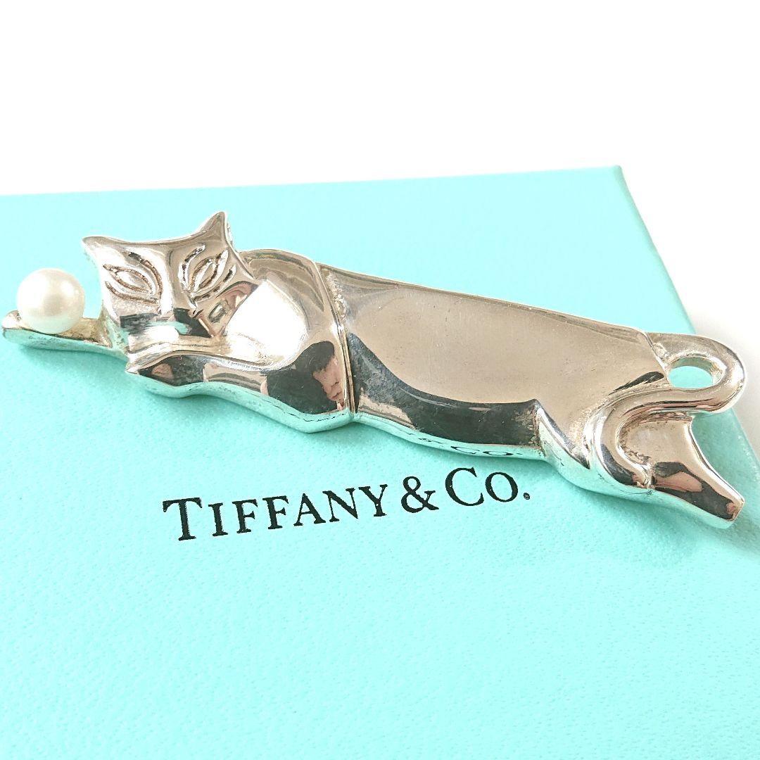 希少◎◎ティファニー キャット パール ブローチ No.1150