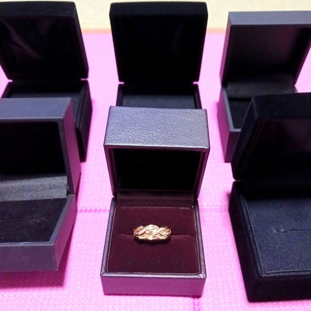 金K18 ツイストデザイン、ダイヤ入りフルエタ二テ－リング２０号、約５g位！