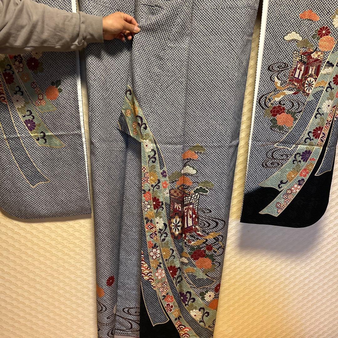 高級振袖(総絞り)御所車柄