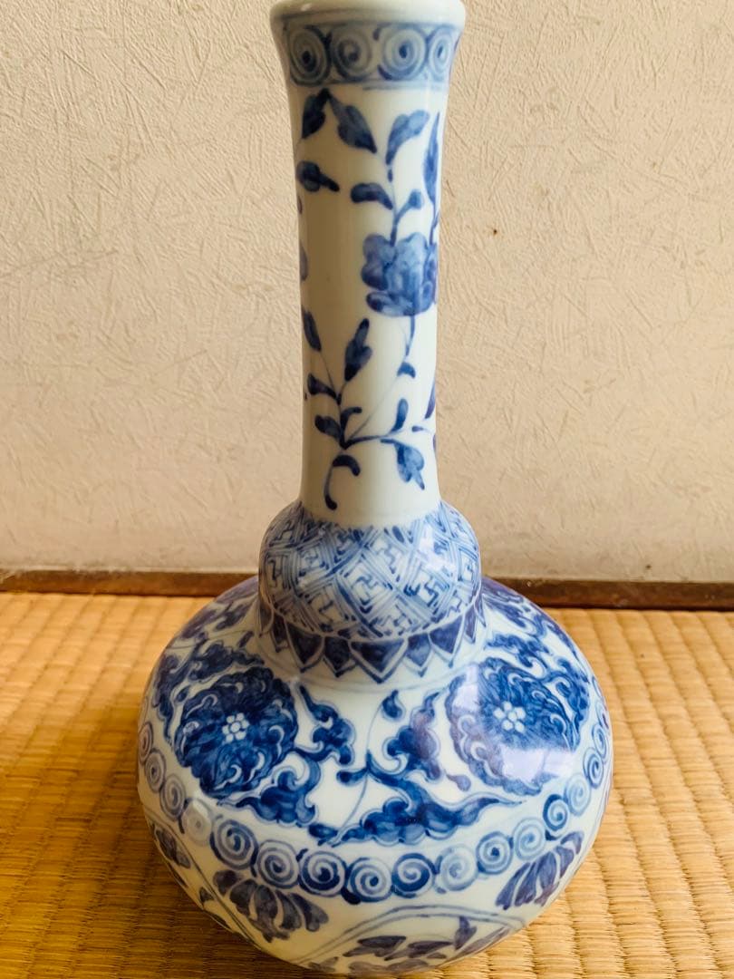 中国清時代染付花瓶(beach)