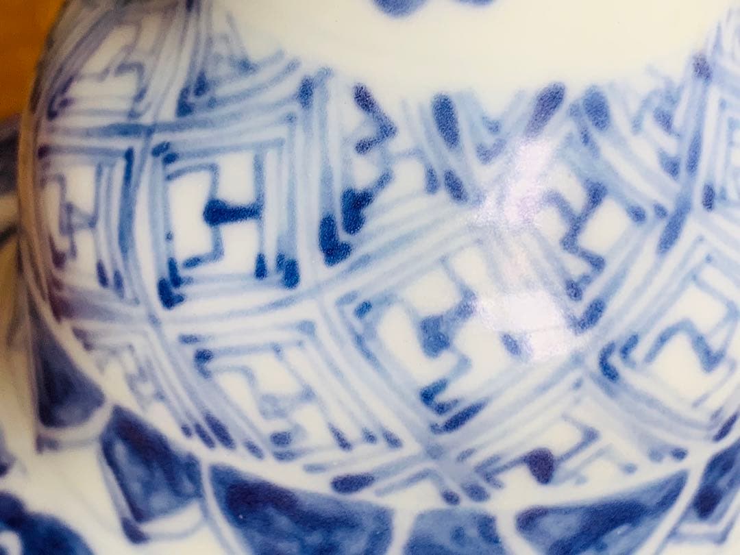 中国清時代染付花瓶(beach)