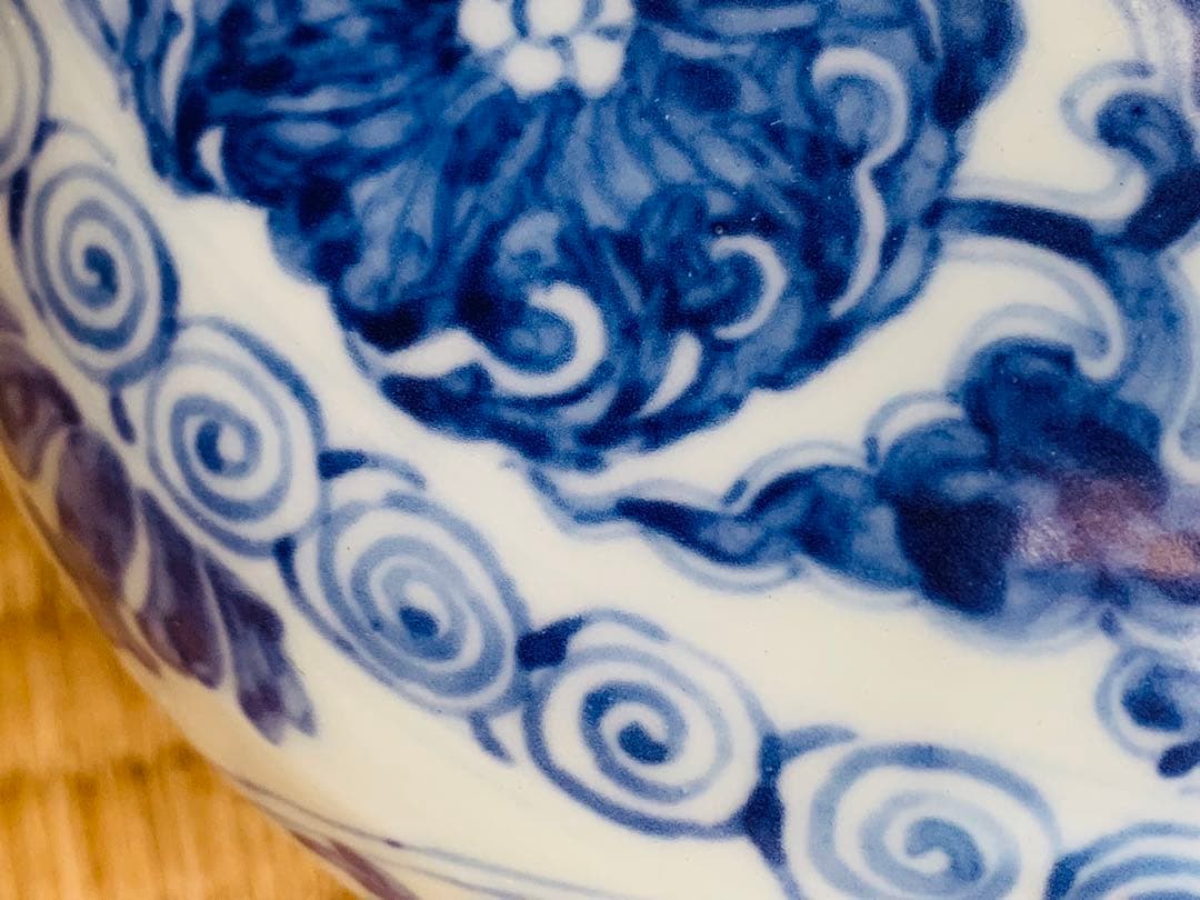 中国清時代染付花瓶(beach)