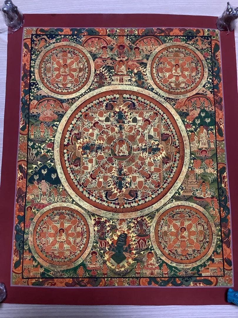 《 チベット密教　新品　1点物 》 手描き　曼荼羅　仏陀　釈迦　仏画　仏教　a7