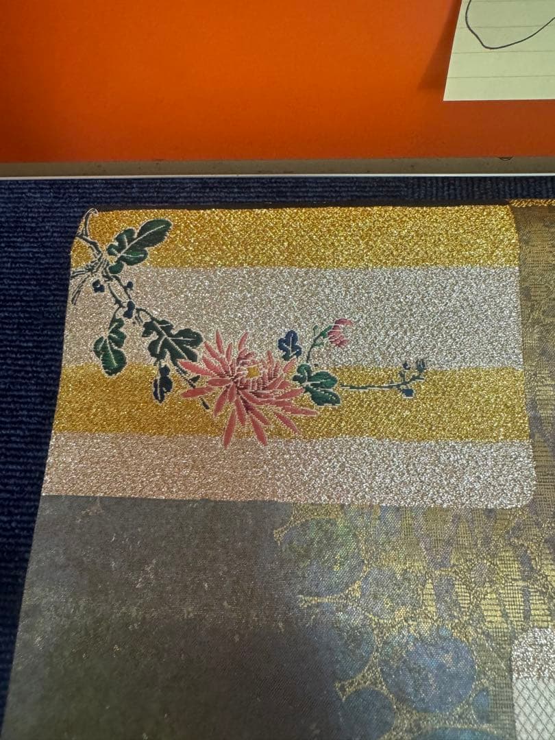 2695 袋帯 古代彫金紋 西陣織 金糸　高級上質上品　約440cm 未使用