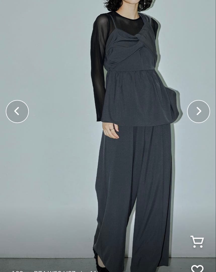 美品✨niana アシンメトリービスチェ&ワイドパンツセットアップ パンツドレス