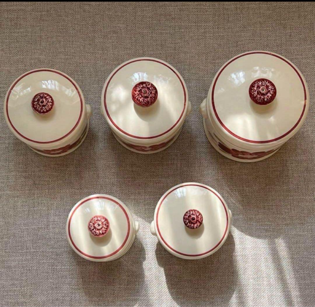 フランス アンティーク サルグミンヌ キャニスター テリーヌポット 5個