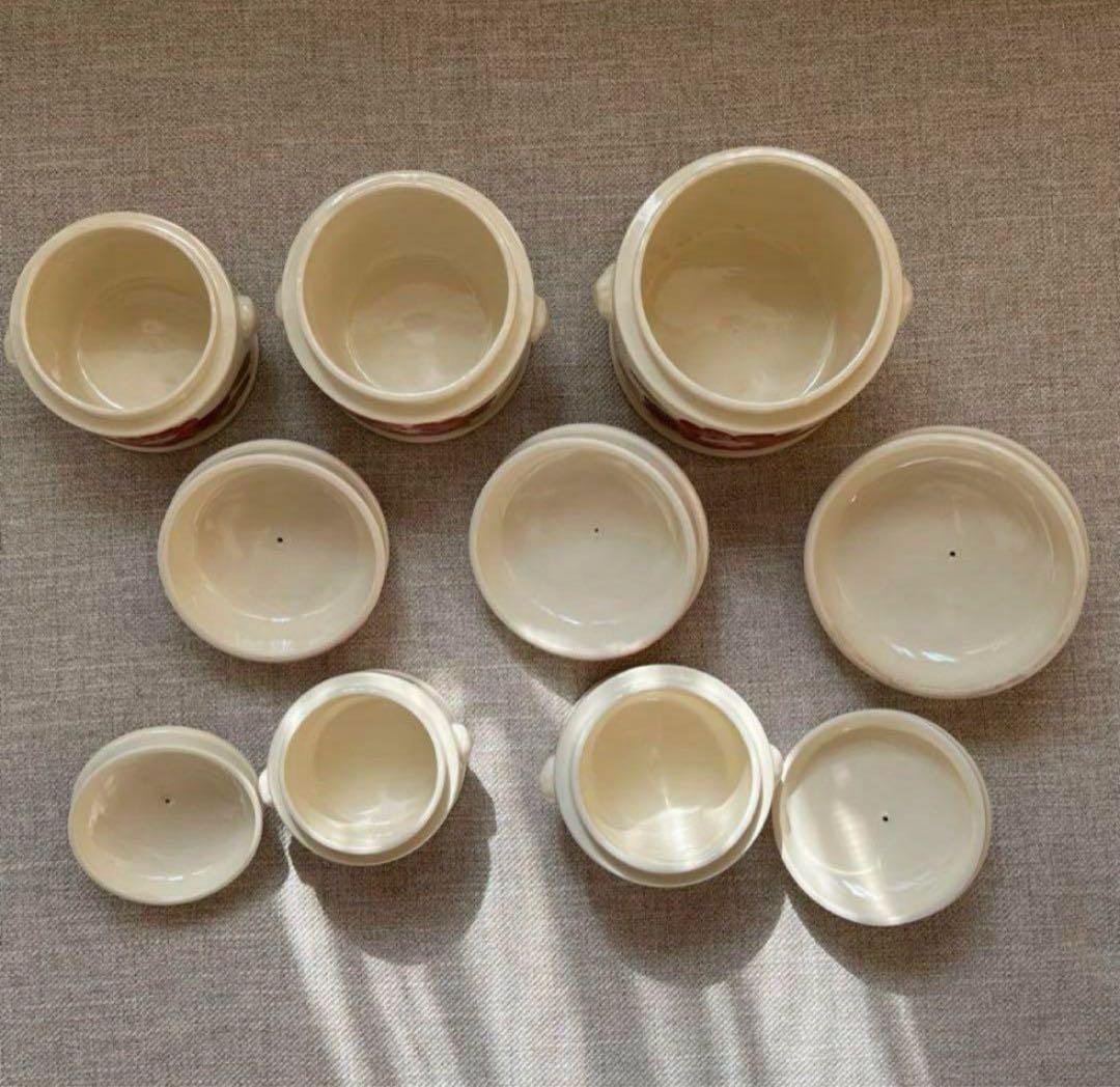 フランス アンティーク サルグミンヌ キャニスター テリーヌポット 5個