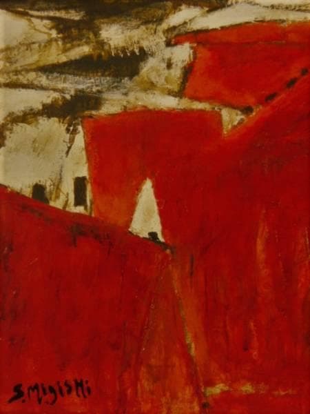 三岸節子、「坂の町」、厳選、希少画集・額装画、人気作品、新品高級額 額装付