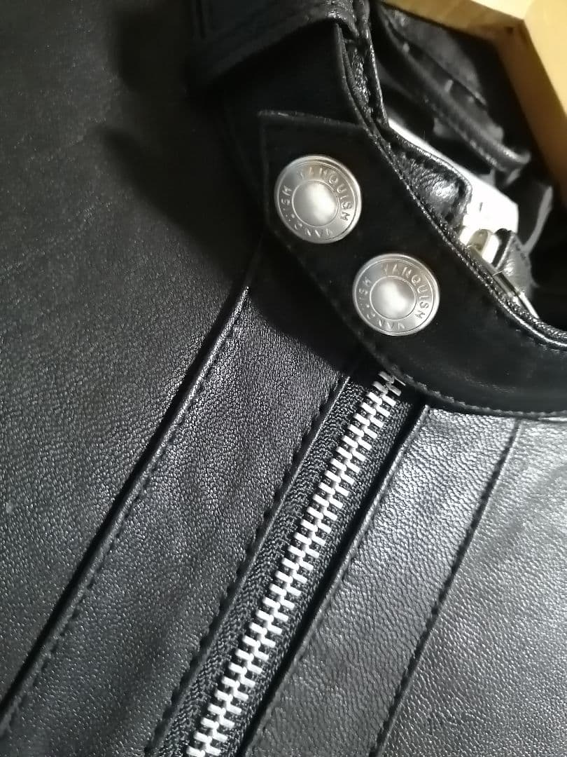 【黒 羊革 ラムレザー】完売 VANQUISH 短丈 シングルライダース FR2