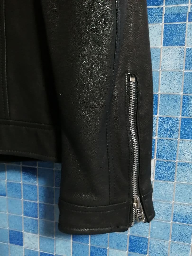 【黒 羊革 ラムレザー】完売 VANQUISH 短丈 シングルライダース FR2